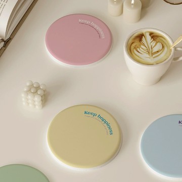 硅藻土吸水杯墊 隔日到貨 馬卡龍色系 圓形杯墊 快速吸水速乾 防潮不留水痕