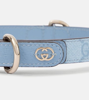 Gucci GG leather-trimmed dog collar