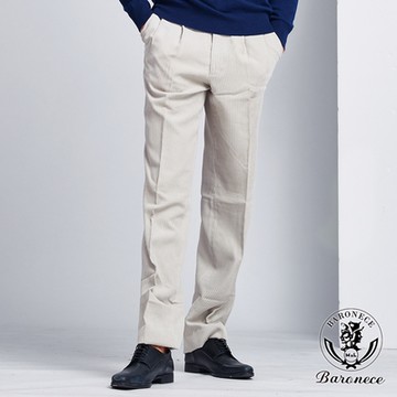 BARONECE 日系百搭絨質打摺褲_灰白(150752-11)