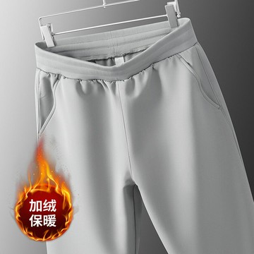 【新款熱賣】冬季百搭純色直筒運動褲270g熱感羊絨加厚高端休閑衛褲男保暖長褲