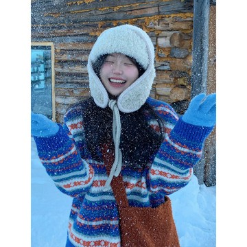 特價🎀保暖飛行帽防風護耳雷鋒帽子女秋冬季加厚加絨針織帽巴拉克拉法帽冬季護耳保暖帽子 防寒戶外滑雪帽 NREJ