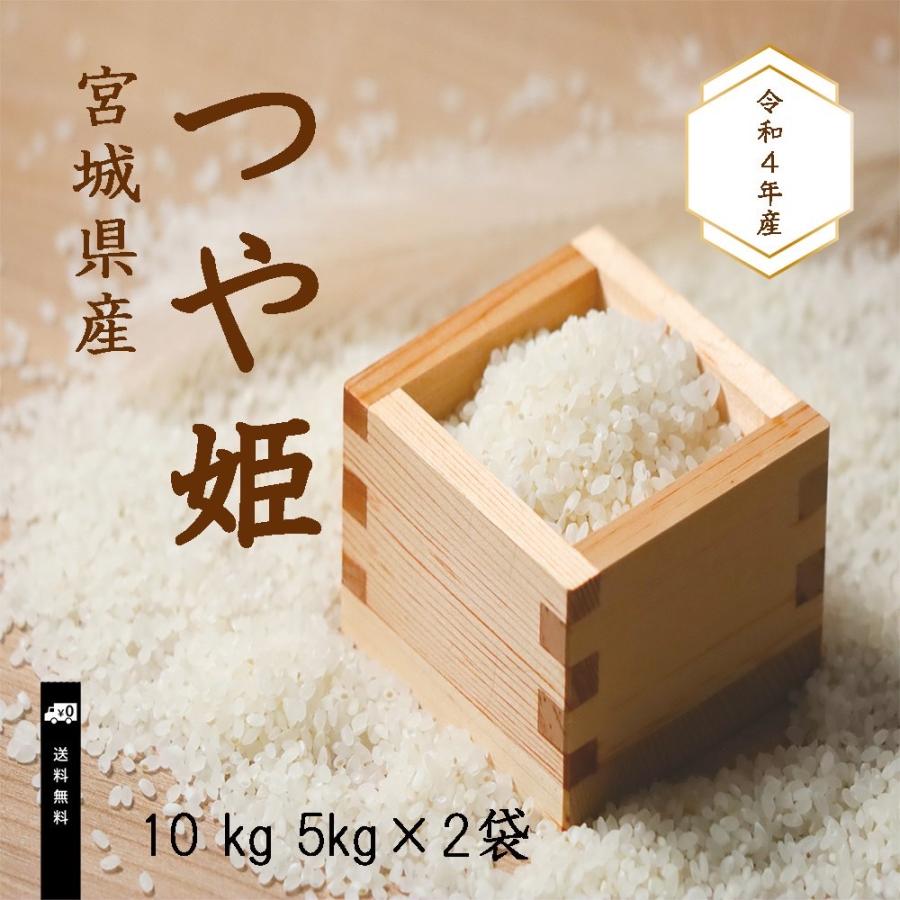 つや姫 10kg 5kg×2 令和4年産 宮城県産 米 お米 白米 おこめ 精米 単一原料米 ブランド米 10キロ 送料無料 国内産 国産