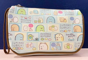 【震撼精品百貨】角落生物 Sumikko Gurashi SAN-X 隨身收納包/拉鍊化妝包-漫畫藍#10149 震撼日式精品百貨