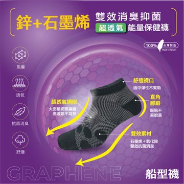 安德森保羅鋅石墨烯能量保健船型襪(兩雙入)