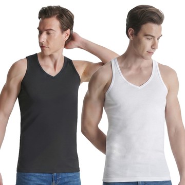 遠東 F.E.T. TopComfort 親肌棉涼爽背心 2件組  白色 + 黑色  M
