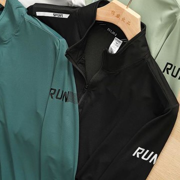 戶外飛禽！立領設計男士輕薄速干親膚透氣運動跑步健身長袖T恤衫