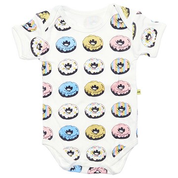 FirstDress 圓領短袖純棉服(綜合甜甜圈) 純棉、快乾、吸汗~專為新生兒的需求而誕生