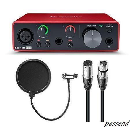 Focusrite Scarlett Solo 3rd Gen USB Audio Interface with XLR Cable and Pop Filter Bundle (3 Items)（並行輸入品）