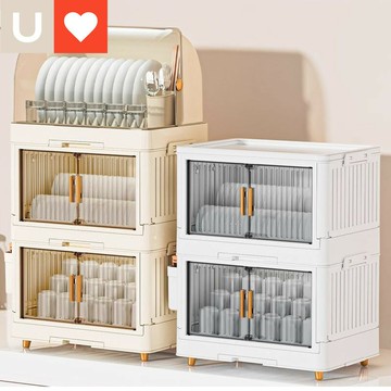 友耐碗筷置物架家用帶蓋塑膠瀝水碗櫃廚房大容量裝碗碟盤收納櫃