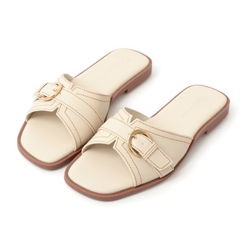 D+AF 名媛雅緻V型剪裁平底拖鞋