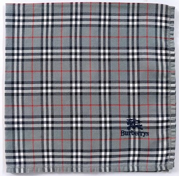 Burberry 復古格紋手帕灰色口袋 17.5 x 17.5 英寸