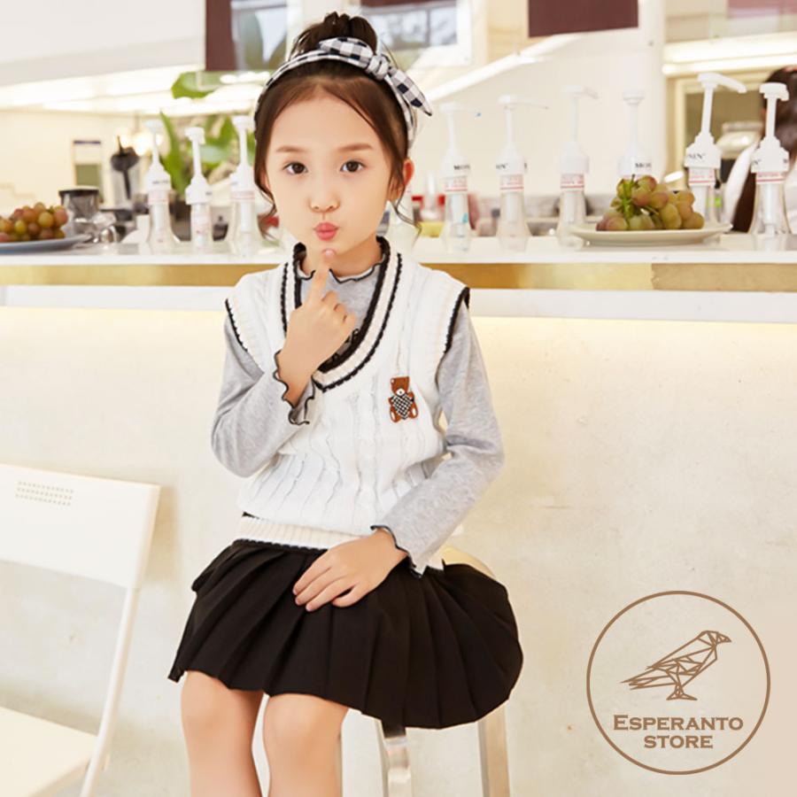 ニットベスト 子供服 女の子 男の子 フォーマル キッズ ベビー ケーブル編み vネック