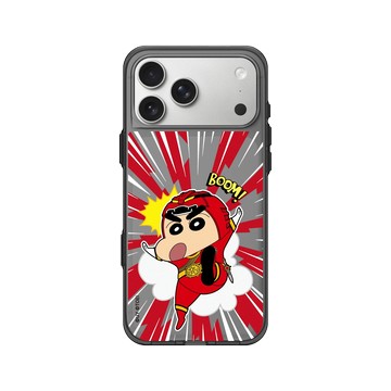 iPhone 17 Pro Max Clear (相機按鈕) 酷墨灰 - 蠟筆小新Ｘ超級戰隊 Crayon Shinchan x Power Rangers - 小新出擊