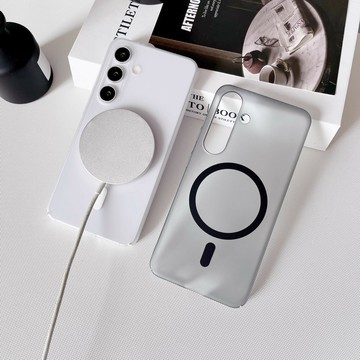 適用三星S25Ultra冰霧磨砂磁吸手機殼A54全包GalaxyS24超薄保護套鑫弘-3C數碼