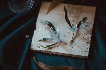 星戀 新娘頭飾 婚紗頭飾 簡約小清新加水晶花樹脂 二件