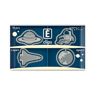 日本MIDORI宇宙蝕刻迴紋針 辦公學習文件整理必備 精緻宇宙主題設計  1組  16個