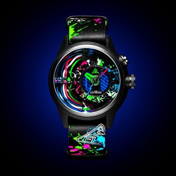 THE ELECTRICIANZ  發電機 彩色電纜時尚腕錶 Black Edition