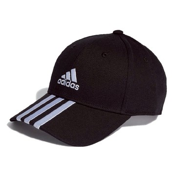 【ADIDAS】BBALL 3S CAP CT 帽子 棒球帽 情侶帽 三線 黑-IB3242