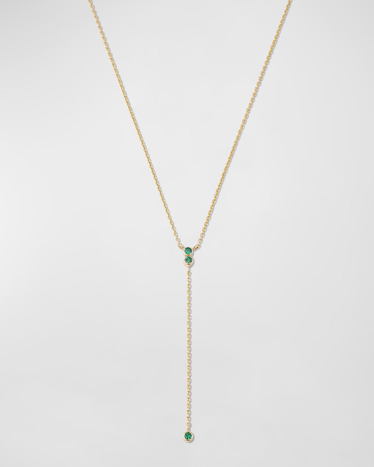 Baby Emerald Lariat Necklace