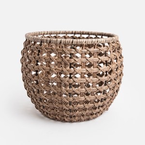 查莉編織收納籃M 淺咖