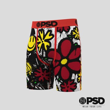 【PSDUnderwear官方旗艦店】RECREATION- 平口四角褲 -小花笑-紅色