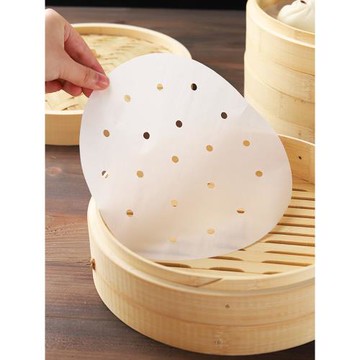 竹益軒商用蒸籠紙墊300張 烘焙燒烤油紙蒸點心饅頭包子圓形不粘紙