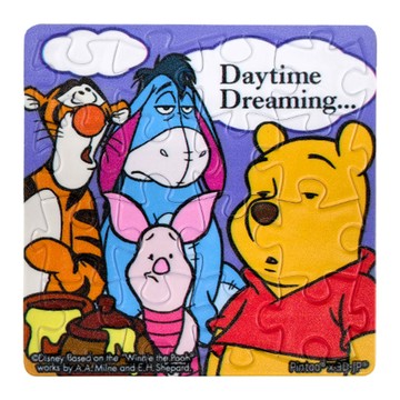 HUNDRED PICTURES 百耘圖 表情系列 拼圖磁鐵 HPD0116046 直徑55mm 方 Winnie The Pooh 小熊維尼 眼神死  1個  16片