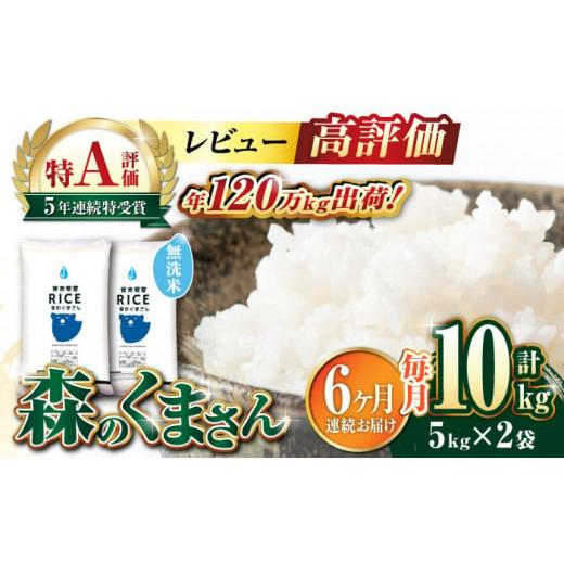 ふるさと納税 熊本県 山鹿市 森のくまさん 無洗米 10kg（5kg×2袋） 定期便 10kg 無洗米 精米 森のくまさ…