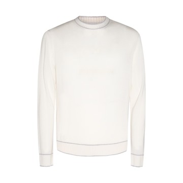 Eleventy - White Virgin Wool Sweater