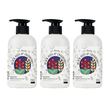 《台塑生醫》CC daily私密肌舒緩潔淨露(黑燕麥&蔓越莓)330g*3入