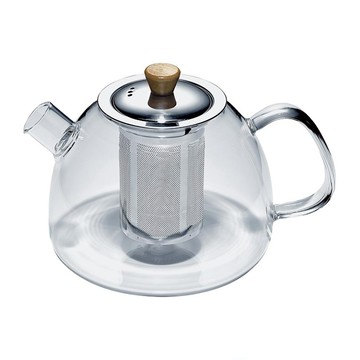 耐熱玻璃茶壺 TH-009 304不銹鋼  透明色 + 銀素  1.2L  1個