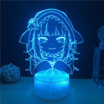 Hololive周邊噶嗚古拉擺件3D小夜燈阿米莉亞華生 森美聲模型立牌