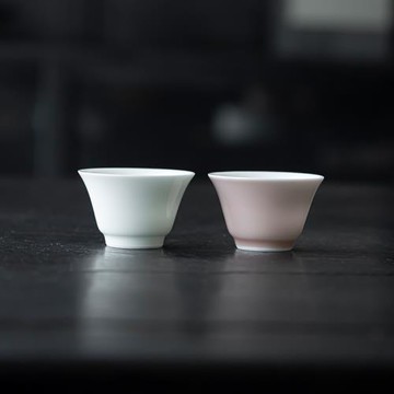 草木祠 馬蹄杯 陶瓷小茶杯功夫茶具單杯品茗杯家用主人杯個人杯