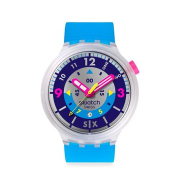 Swatch NEON HIELO 大錶面手錶/男錶/女錶/瑞士製造 SB01K400 (47mm)