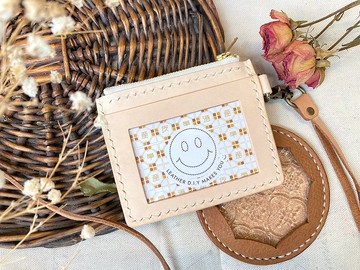 相位拉鏈散紙包 皮革DIY材料包 好好縫 刻名 生日禮物 零錢包