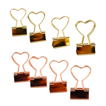 7273 金屬色愛心長尾夾 memo夾 造型夾 多用途萬用夾 名片夾 長尾夾