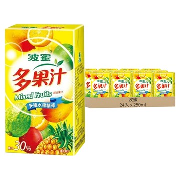 波蜜 綜合果汁 多種水果精華  250ml  24入