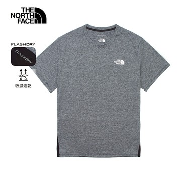 【24H限時搶購】The North Face北面男款黑灰拼接吸濕排汗短袖T恤｜536QKS7