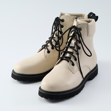 【大尺碼女鞋】男孩感真皮馬汀靴(輕量甜酷風/最大44)-米杏