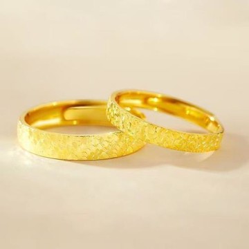 越南沙金碎碎冰戒指男女同款銅鍍金時尚氣質爆閃開口情侶對戒送禮