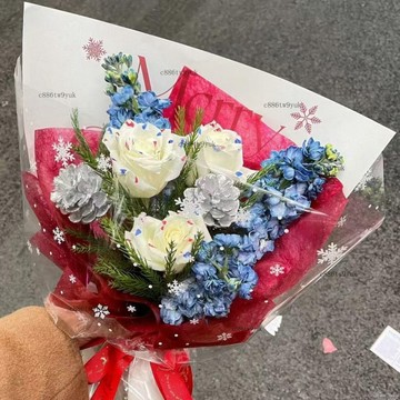 熱銷 聖誕 雪花 玻璃紙 透明 雪花 包裝紙 蘋果 花束 包裝紙 花藝 DIY 加厚 防水紙 聖誕裝飾 包裝材料