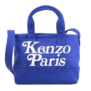 KENZO 8SA910 經典燙印LOGO帆布小號兩用托特包.藍