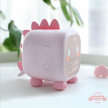 趣味龍小鬧鐘創意智能小夜燈桌面時鐘學生床頭LED數字電子鐘