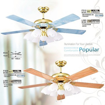 風扇吊燈、遙控調光調色循環扇 60吋吊扇燈 B120-F510 509