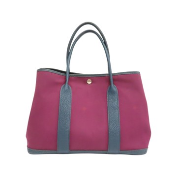 HERMES 愛馬仕 加倫紫帆布 Garden Party 36 肩背包 H065867CK T刻 【二手名牌BRAND OFF】