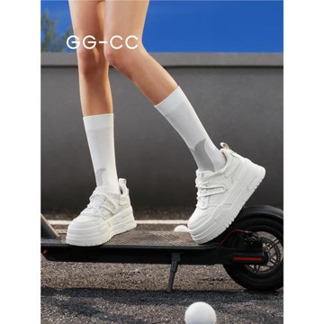 【白日夢想家】GGCC2025年夏季新款百搭厚底小白鞋女運動休閑板鞋