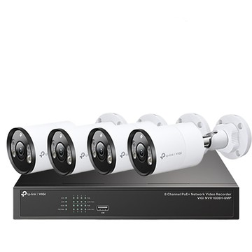 TP-Link 昌運監視器 組合 VIGI NVR1008H-8MP 8路主機+VIGI C355 VIGI 5MP 戶外型全彩槍型網路監控攝影機*4