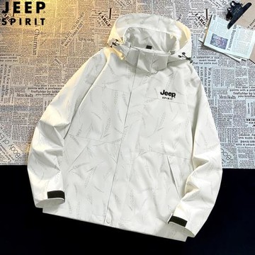 JEEP外套女2025新款春秋季迷彩戶外防風防水沖鋒衣運動夾克男潮牌