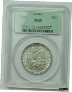 アンティークコイン NGC PCGS Iowa 50C Commemorative Half Dollar MS65 OGH