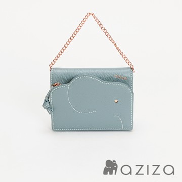 aziza 可拆式鍊帶短夾 薄暮藍